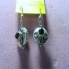 Round onyx & silver earrings