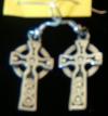 celtic silver cross earrings